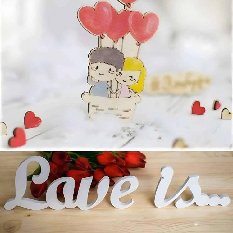 Напис Love is... з дерева