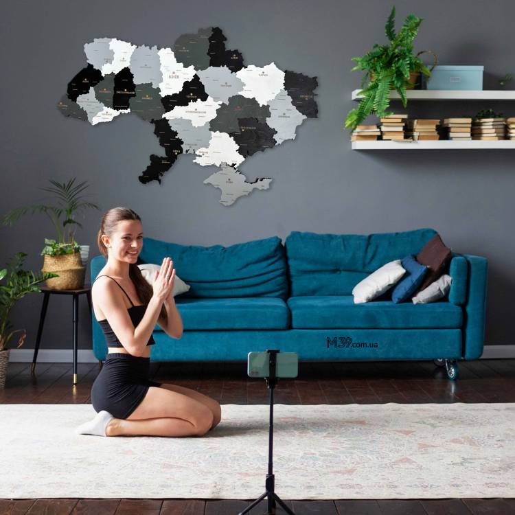 Декор з дерева на стіну - 3D Карта України