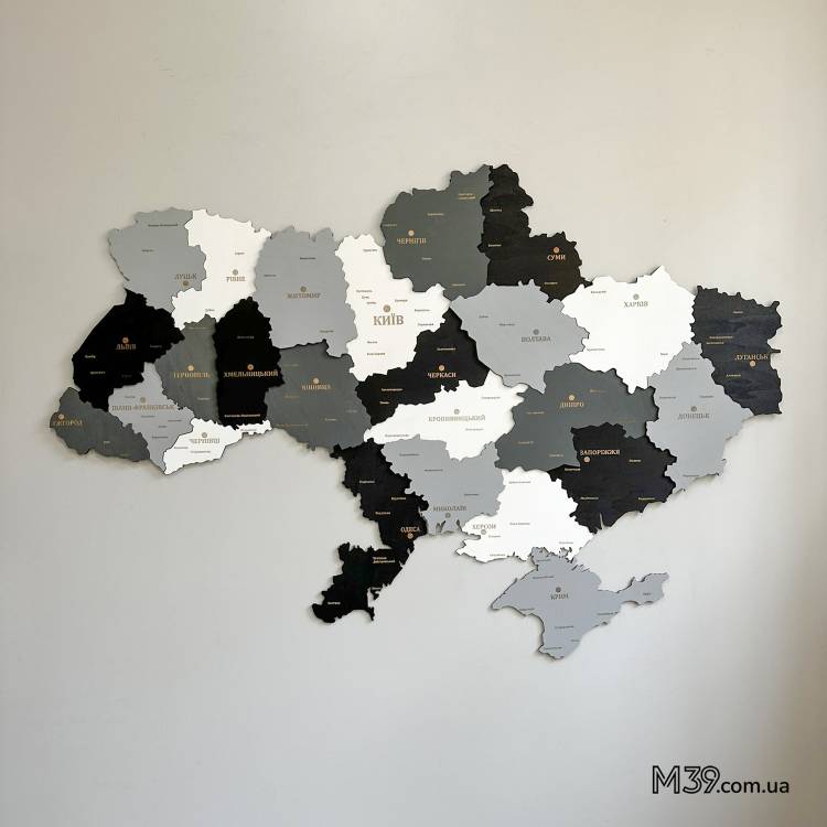 Декор з дерева на стіну - 3D Карта України