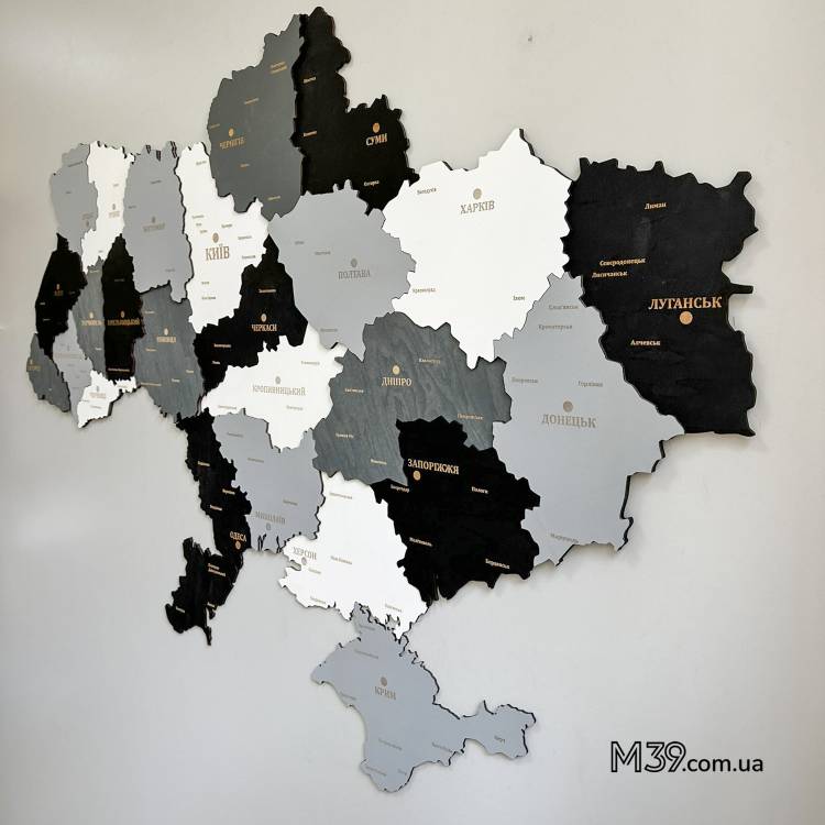 Декор з дерева на стіну - 3D Карта України