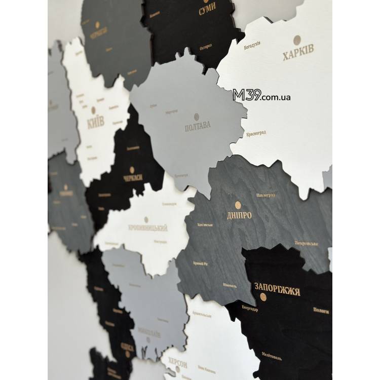 Декор з дерева на стіну - 3D Карта України