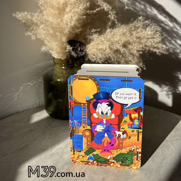 Подарунок Племіннику - скарбничка "Скрудж Макдак" з дерева