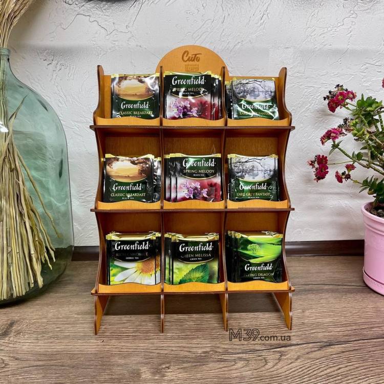 Органайзер для чая, с гравировкой названия и логотипа заведения m39.com.ua Органайзер для чая, с гравировкой названия и логотипа заведения