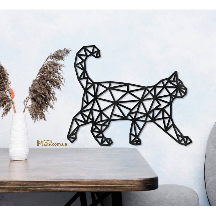 Декоративное деревянное панно Котик