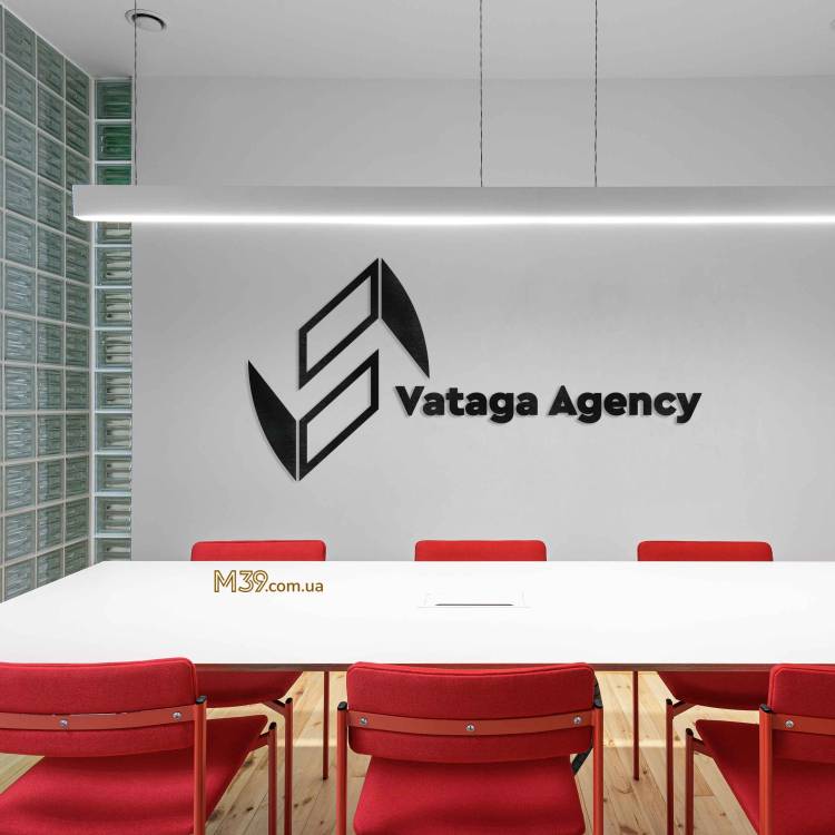 Логотип Агенції з Дерева Настінний у Вигляді Напису на Замовлення