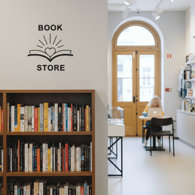 Логотип Книжкового Магазину з Дерева на Замовлення