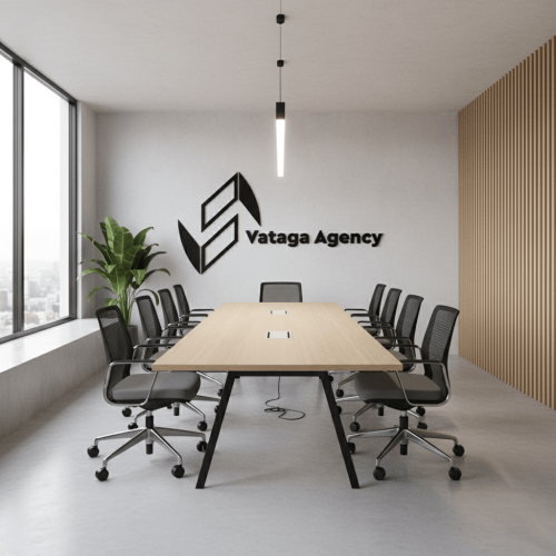 Логотип Агенції з Дерева Настінний у Вигляді Напису на Замовлення