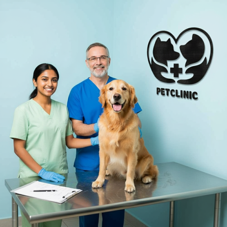 Логотип Ветеринарної Клініки з Дерева на Замовлення