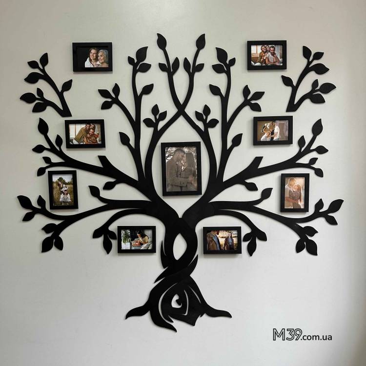 Подарунок на Пасху Батькам - Сімейне Дерево з Широкою Кроною, колаж з фоторамок