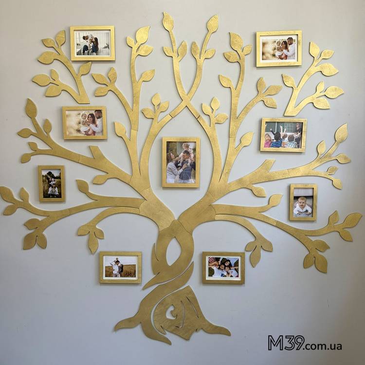 Подарунок на Пасху Батькам - Сімейне Дерево з Широкою Кроною, колаж з фоторамок