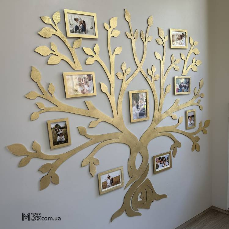 Подарунок на Пасху Батькам - Сімейне Дерево з Широкою Кроною, колаж з фоторамок