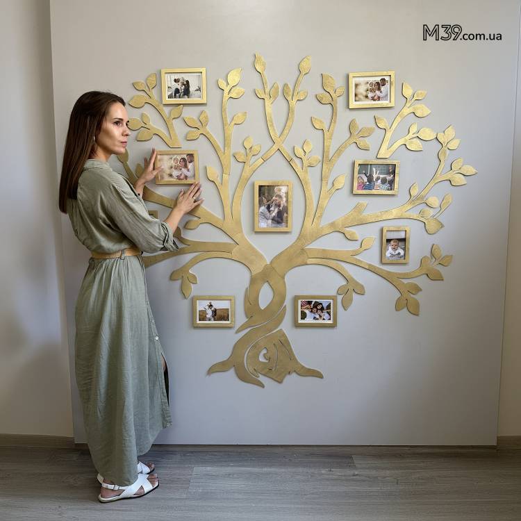 Подарунок на Пасху Батькам - Сімейне Дерево з Широкою Кроною, колаж з фоторамок