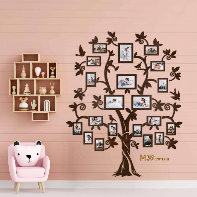Декор в Садок на Стіну - Сімейне Дерево "Велике Родинне", колаж з фоторамок