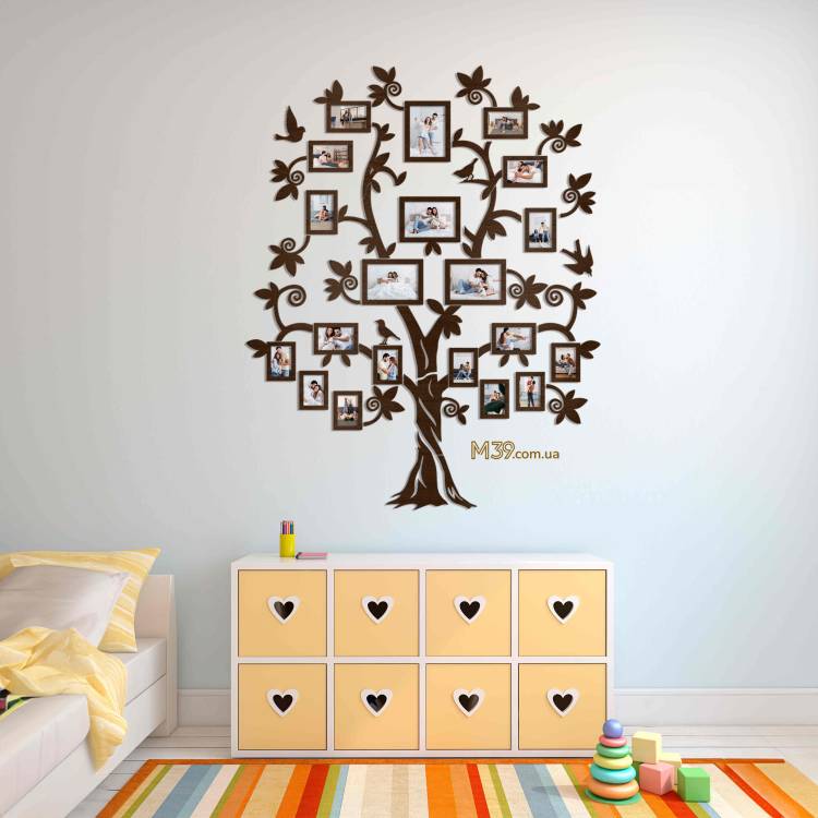Декор в Садок на Стіну - Сімейне Дерево "Велике Родинне", колаж з фоторамок