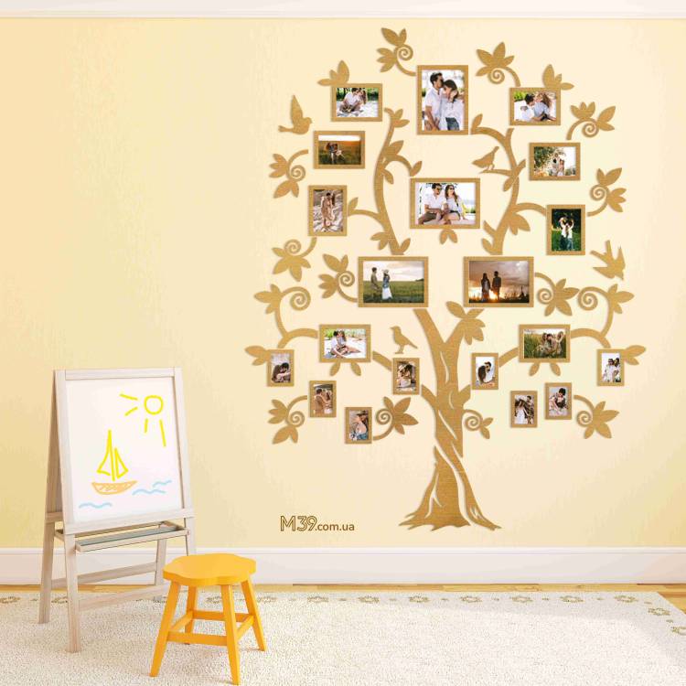 Декор в Садок на Стіну - Сімейне Дерево "Велике Родинне", колаж з фоторамок