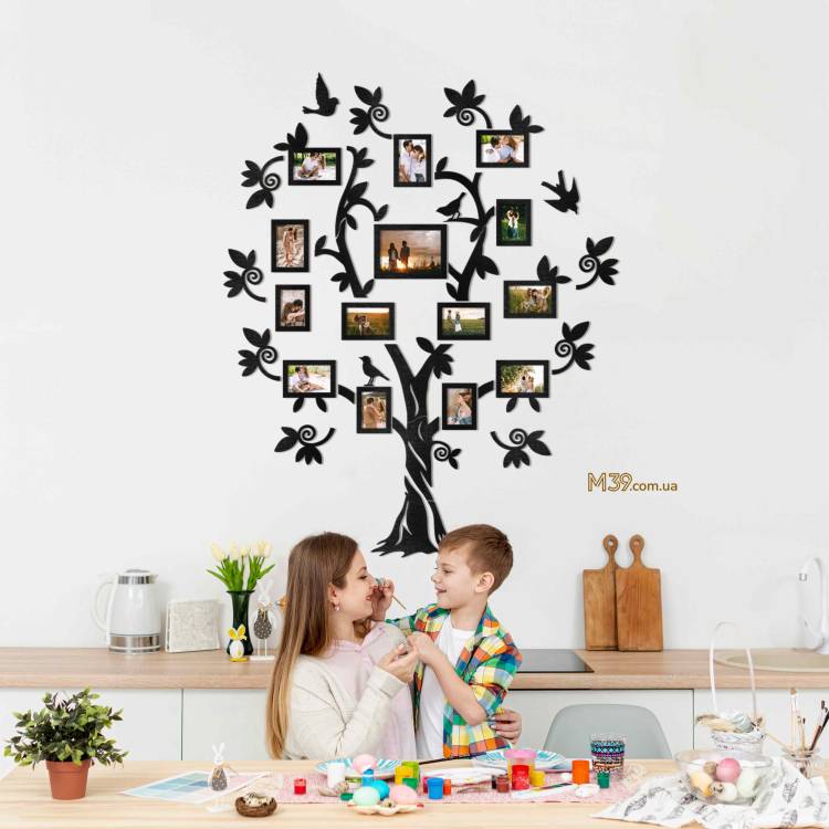 Декор в Садок на Стіну - Сімейне Дерево "Велике Родинне", колаж з фоторамок