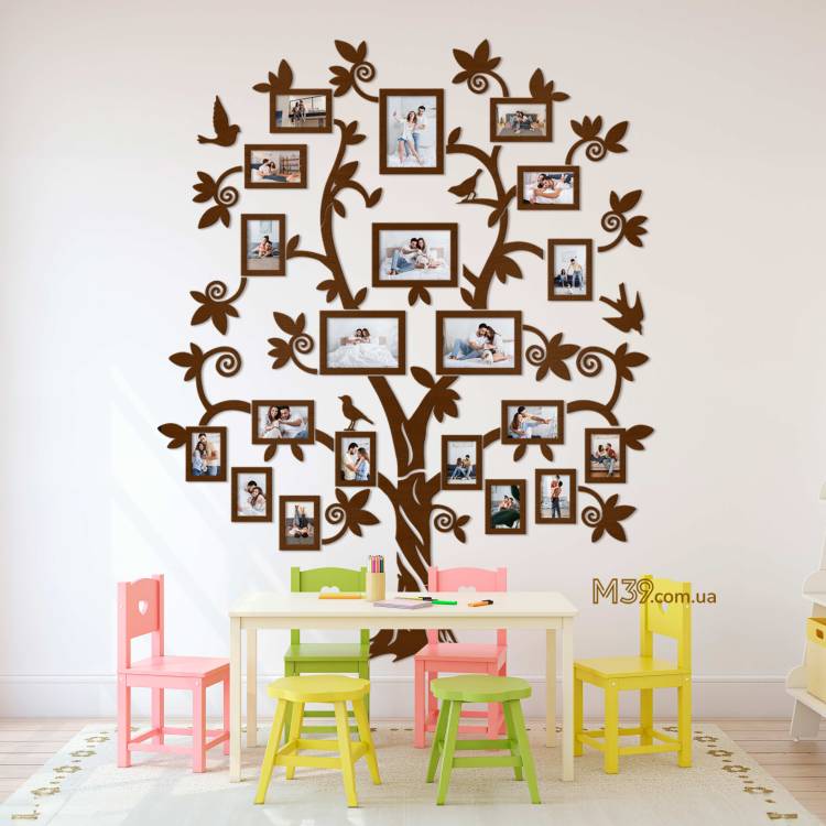 Декор в Садок на Стіну - Сімейне Дерево "Велике Родинне", колаж з фоторамок