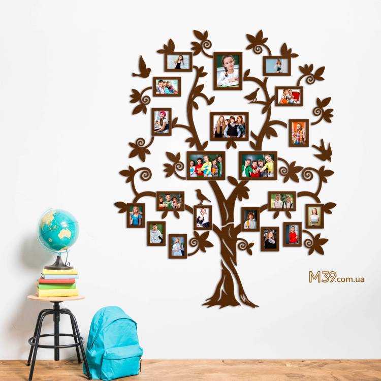Декор для школы на стену - семейное дерево "Великое", коллажи из фоторамок