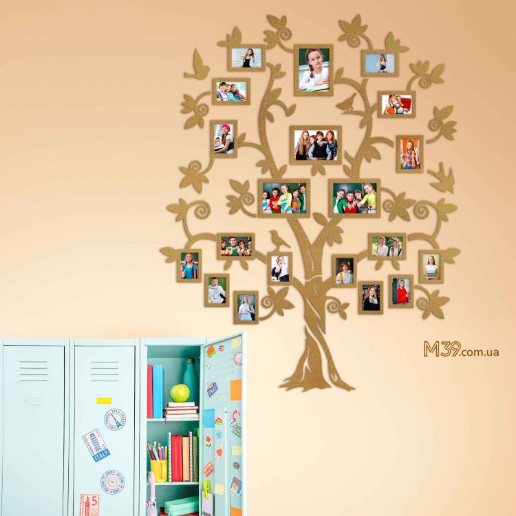 Декор для школы на стену - семейное дерево "Великое", коллажи из фоторамок