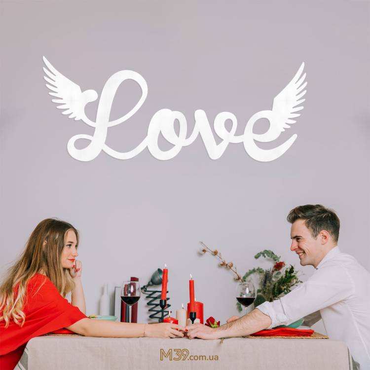 Романтичний декор - Напис з Дерева "Love", Весільний декор