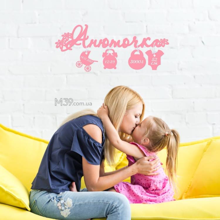  Детская Метрика Именная с Цветами или Звездочками