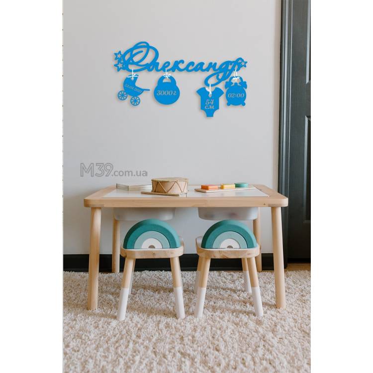  Детская Метрика Именная с Цветами или Звездочками