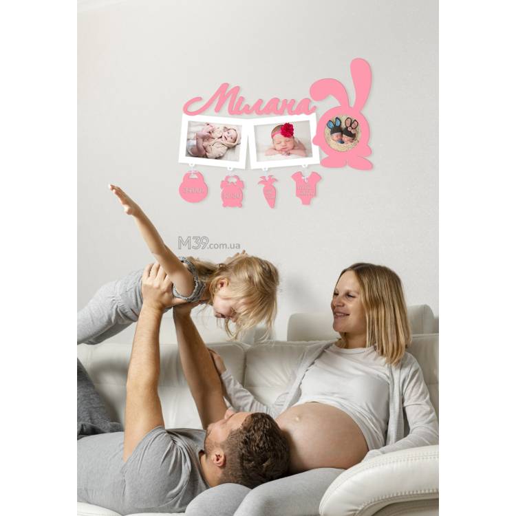 Дитяча метрика з рамочкою-зайчиком