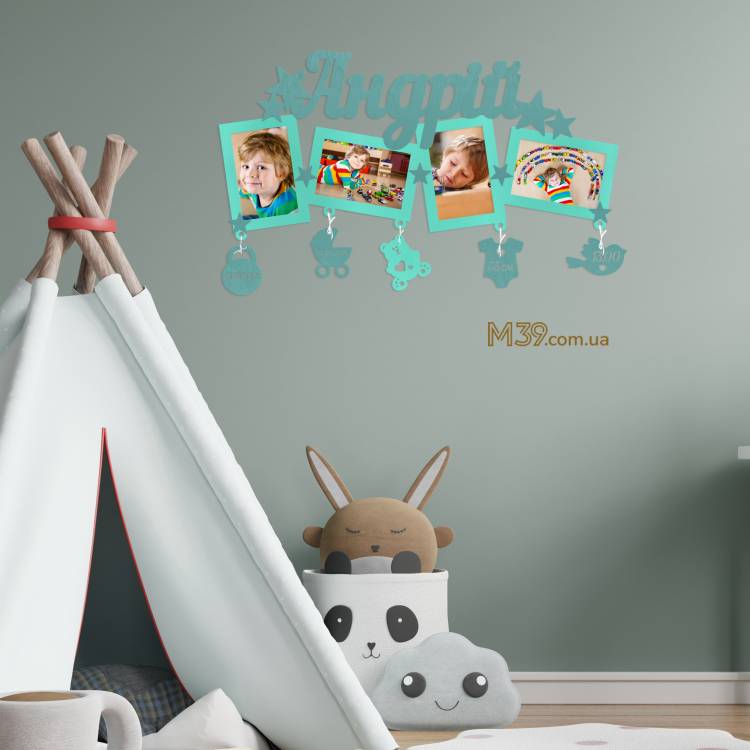 Дитяча метрика на 4 фото з метеликами m39.com.ua Дитяча метрика на 4 фото з метеликами