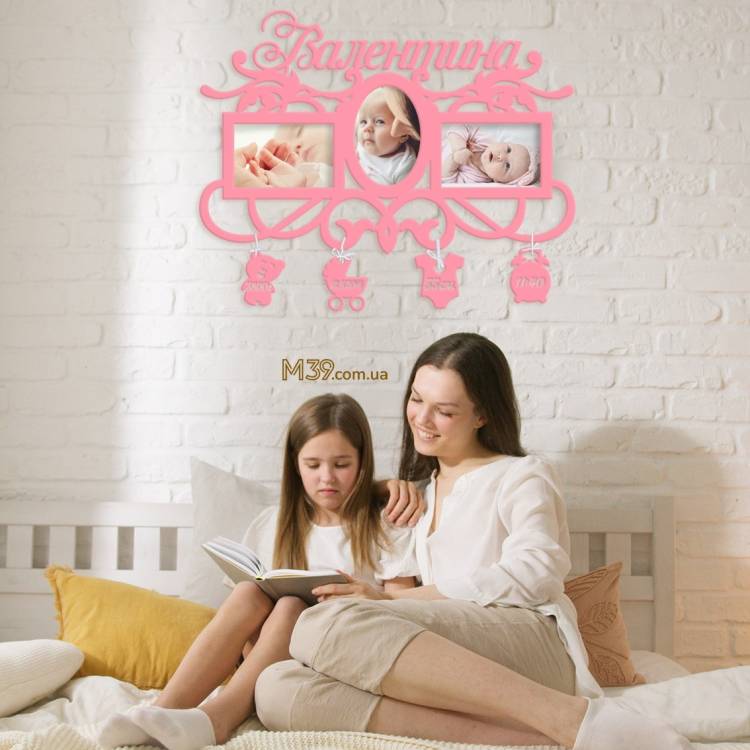 Дитяча метрика на 3 фото Флора