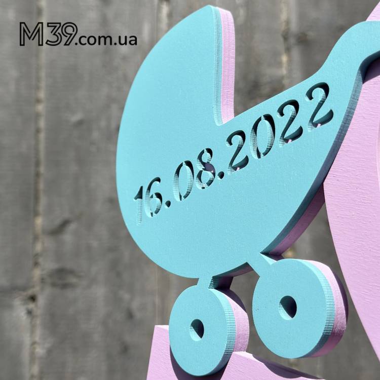 Дитяча Метрика з Фоторамками Сердечками і Кружечками