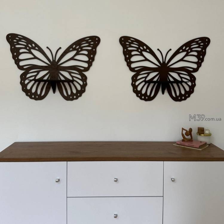 Декоративне Панно з Дерева Метелик з Поличкою m39.com.ua Декоративне Панно з Дерева Метелик з Поличкою