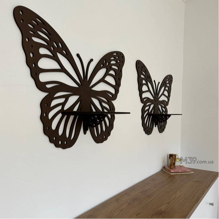 Декоративне Панно з Дерева Метелик з Поличкою m39.com.ua Декоративне Панно з Дерева Метелик з Поличкою