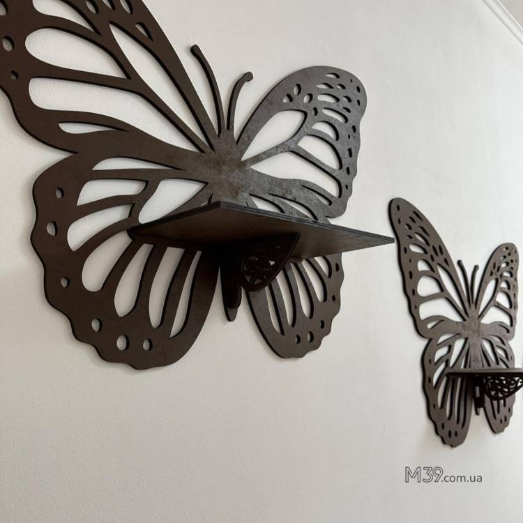Декоративне Панно з Дерева Метелик з Поличкою m39.com.ua Декоративне Панно з Дерева Метелик з Поличкою