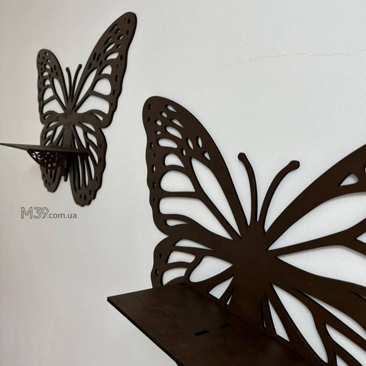 Декоративне Панно з Дерева Метелик з Поличкою m39.com.ua Декоративне Панно з Дерева Метелик з Поличкою