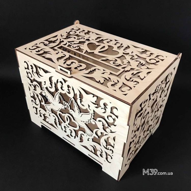 Коробка для грошей весільна Голуби