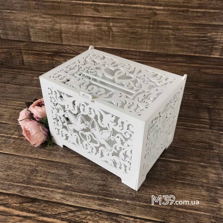 Коробка для грошей весільна Голуби