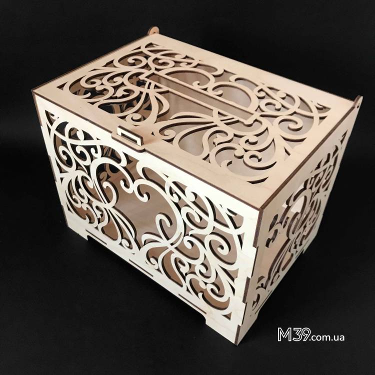 Коробка для грошей весільна Серце ажурне