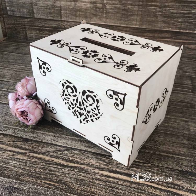 Коробка для грошей весільна Серце m39.com.ua Коробка для грошей весільна Серце