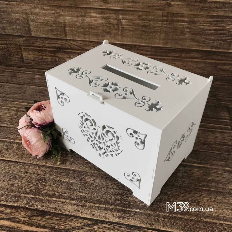 Коробка для грошей весільна Серце m39.com.ua Коробка для грошей весільна Серце
