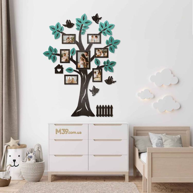 Фоторамки в дитячу кімнату - Композиція з Фоторамок Дерево Дитяче Мінімалістичне