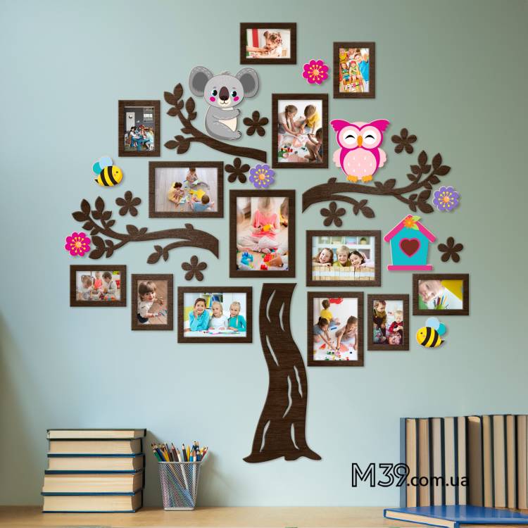 Декор в Школу на Стіну - Композиція з Фоторамок Лісова Казка, Дерево Дитяче m39.com.ua Декор в Школу на Стіну - Композиція з Фоторамок Лісова Казка, Дерево Дитяче