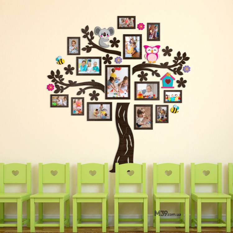 Декор в Школу на Стіну - Композиція з Фоторамок Лісова Казка, Дерево Дитяче m39.com.ua Декор в Школу на Стіну - Композиція з Фоторамок Лісова Казка, Дерево Дитяче