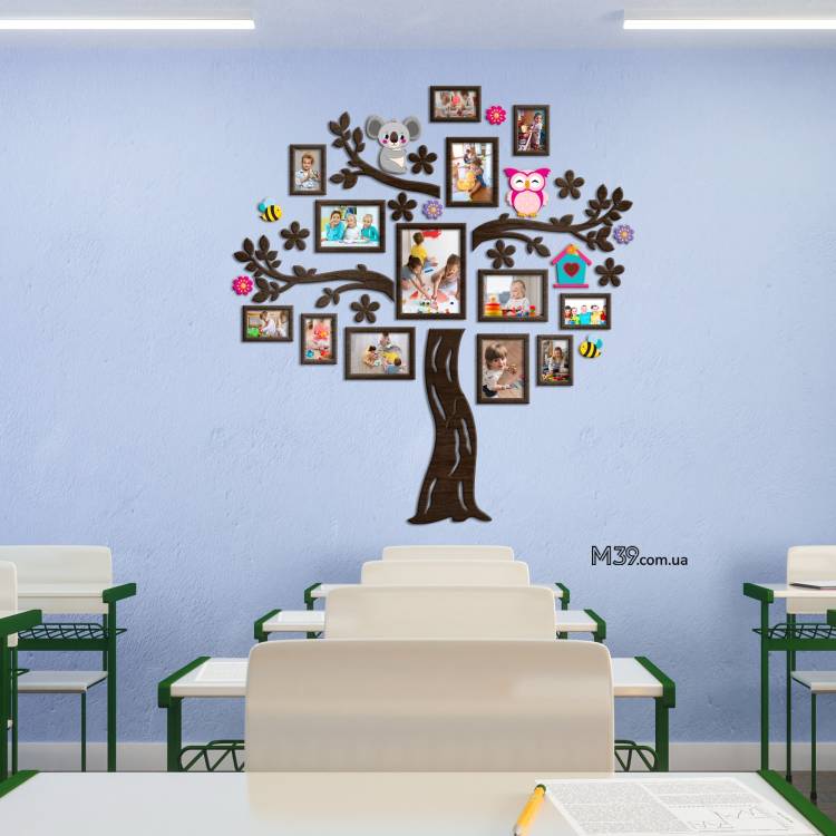 Декор в Школу на Стіну - Композиція з Фоторамок Лісова Казка, Дерево Дитяче m39.com.ua Декор в Школу на Стіну - Композиція з Фоторамок Лісова Казка, Дерево Дитяче
