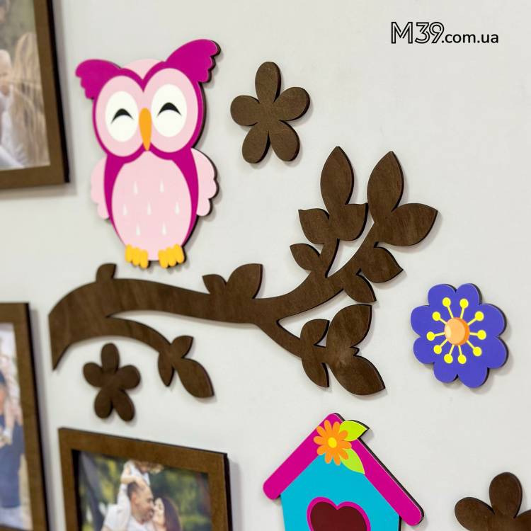 Декор в дитячу кімнату - Композиція з Фоторамок Лісова Казка, Дерево Дитяче 