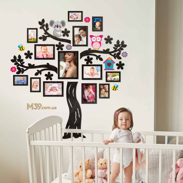 Декор в дитячу кімнату - Композиція з Фоторамок Лісова Казка, Дерево Дитяче 