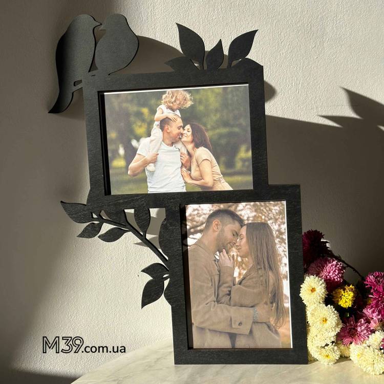 Фоторамка с Парой Птиц и Веточками Нежная