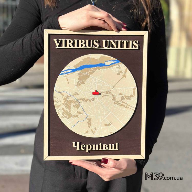 Декоративна Табличка Настінна Карта Міста з Дерева