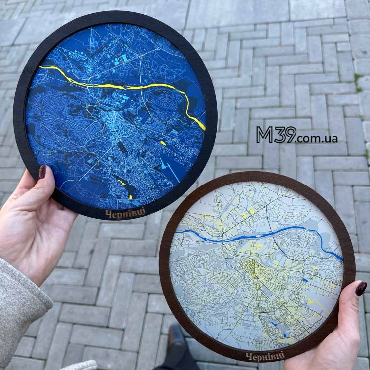 Декоративна Табличка Кругла Карта Міста