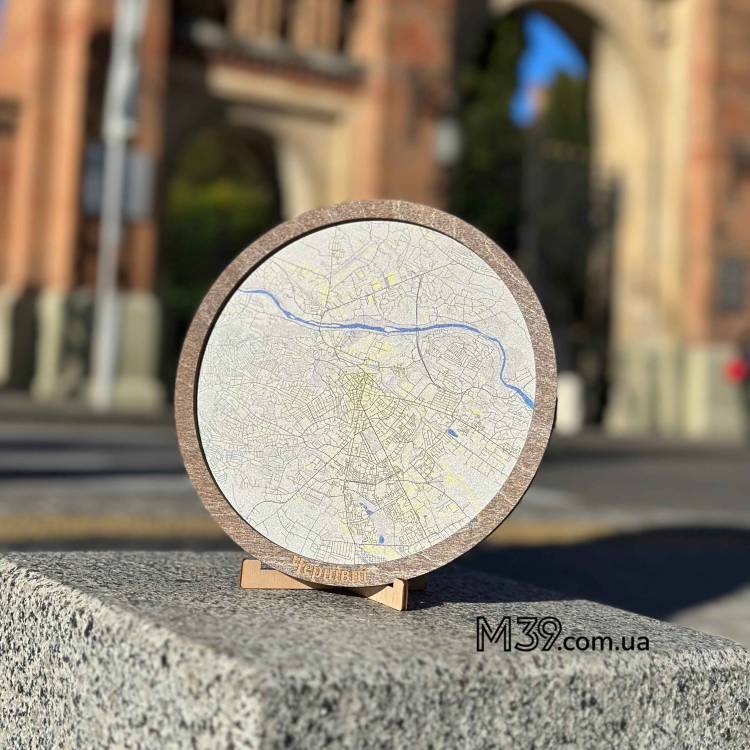 Декоративна Табличка Кругла Карта Міста
