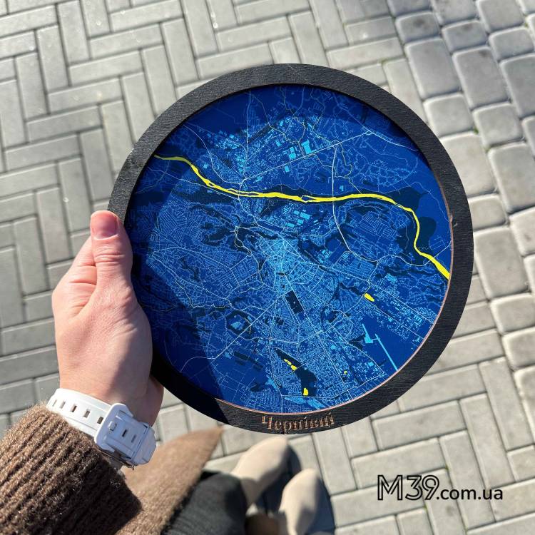 Декоративна Табличка Кругла Карта Міста